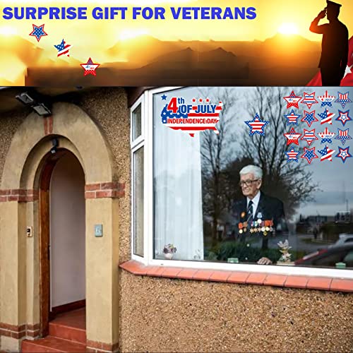 Patriotic Window Clings - 101PCS Reusable Independence Day Decor