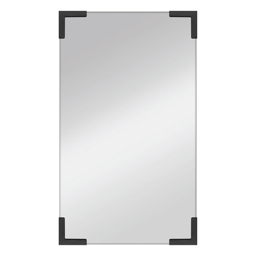 MCS 20x34 Black Metal Corner Frameless Mirror