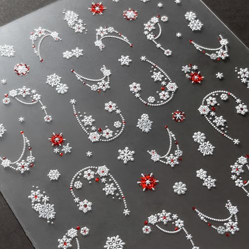 Winthrop 4 Sheets 5D Snowflake Nail Stickers Christmas Winter Art Decals