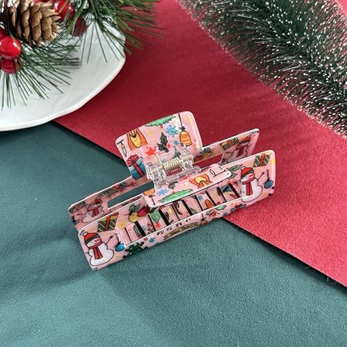 LYLYNB Christmas Hair Claw Clips Large Non-Slip Holiday Hair Accessories
