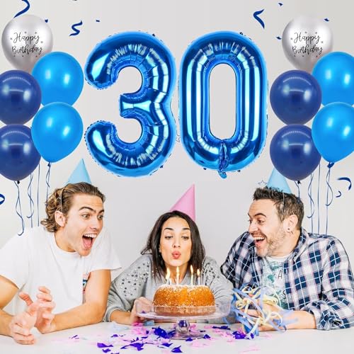 40-Inch Navy Blue Number Foil Balloon Set for Birthday & Anniversary