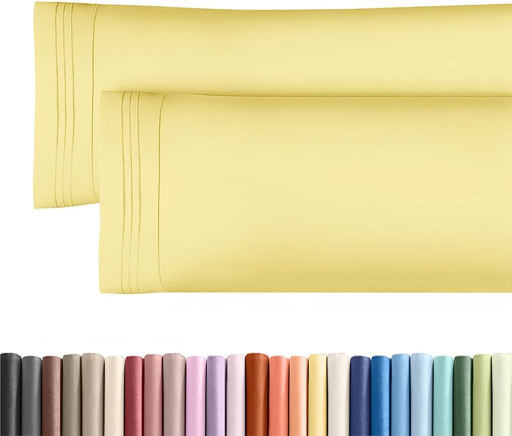 Skiennix Body Pillowcases Set of 2 | Soft 20x54 Long Pillow Covers for Side Sleepers - Comfy, Wrinkle-Free, Machine Washable - Yellow