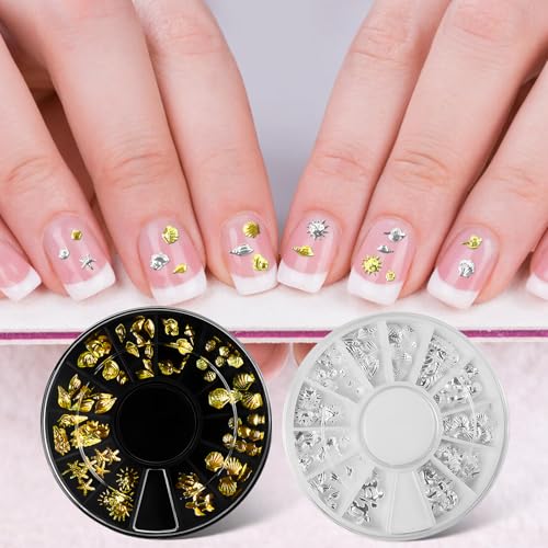 Ocean Nail Charms 3D Gold & Silver Beach Starfish Seashells - 12 Styles