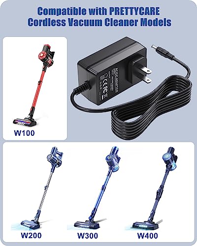 PRETTYCARE Cordless Vacuum Cleaner Charger - Compatible with W100/W200/W300/W400