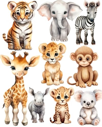 12-Inch Safari Cutouts with Stands - Jungle Party Decorations (9pcs)