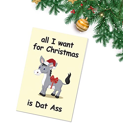 Funny Rude Christmas Card for Girlfriend or Wife - 8.1" x 5.3"
