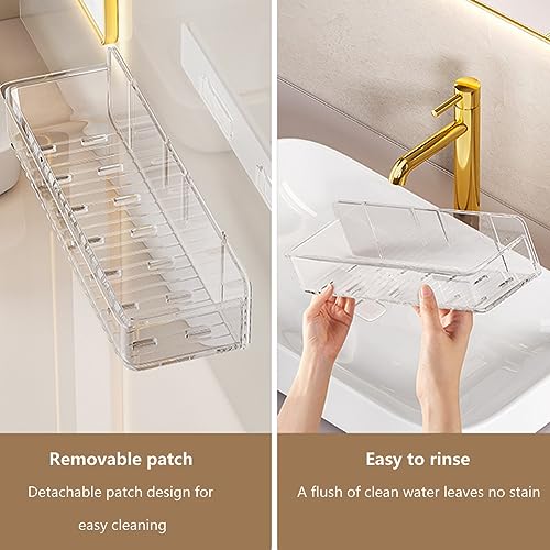 Pilarmuture Transparent Acrylic Shower Caddy - Wall Mounted Floating Shelf