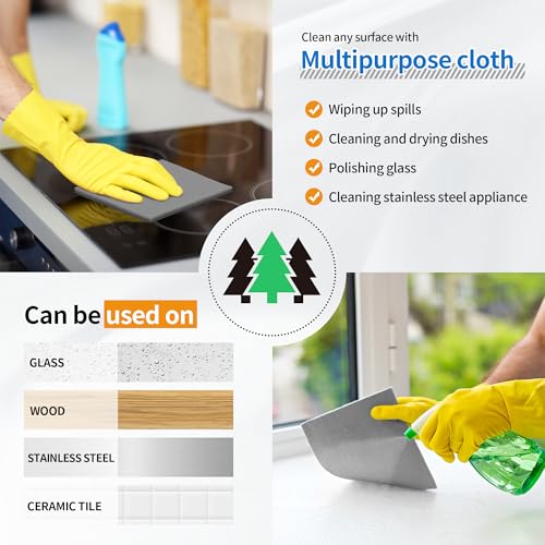 Grey 10-Pack Reusable Swedish Dishcloths - Absorbent, Eco-Friendly Kitchen Towels