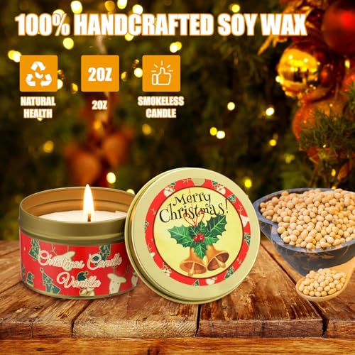 MTLEE 24 Pcs Christmas Scented Soy Candles Set - Gold