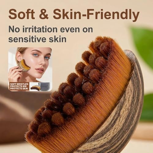 Lymphatic Contour Face Brush Soft Dry Brushing Beauty Tool 2 Pcs