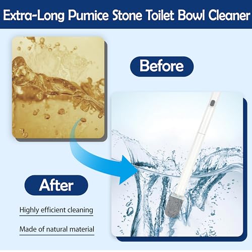 Rwotlls 3-Pack Gray Pumice Stones with 20-inch Long Handle & Replaceable Head for Toilet & Tile Cleaning