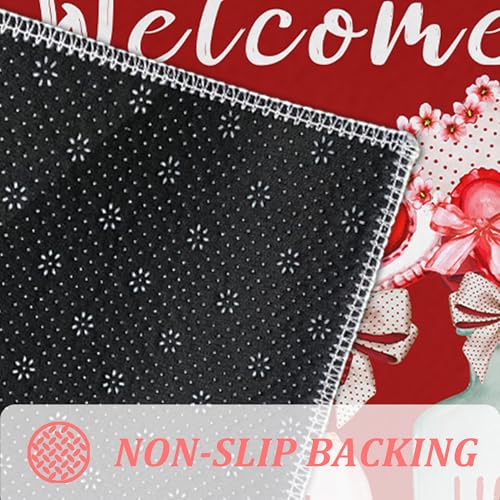 Valentine's Day Heart Doormat 30"x17" - Non-Slip & Durable