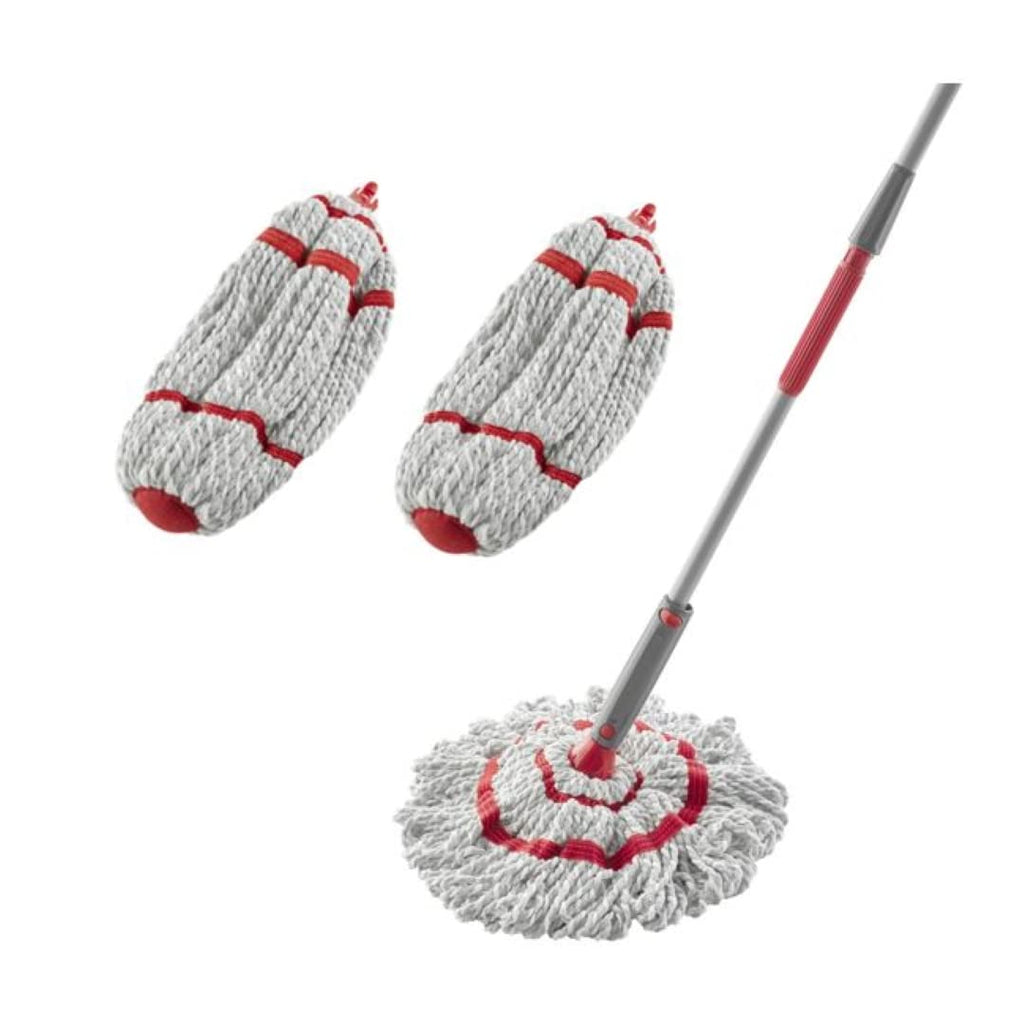 Rubbermaid Microfiber Twist Mop Kit - Lightweight, Machine Washable with 2 Refills | Safe for All Floor Types