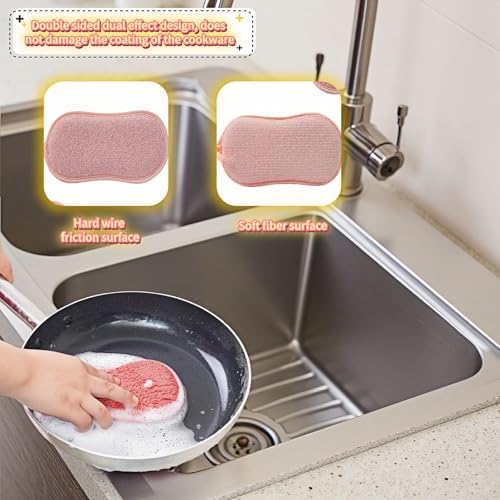 Dual-Sided Heavy Duty Kitchen Scrubbing Sponges - Lint-Free & Durable