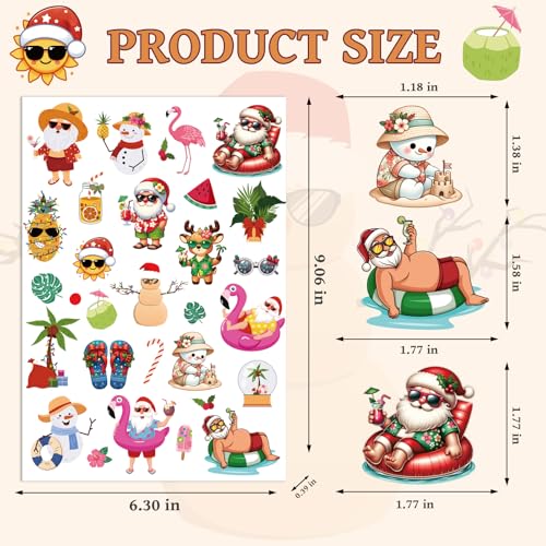 INCOK Summer Christmas Temporary Tattoos 200+ Designs Party Favors