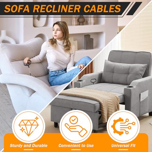 Recliner Cable Replacement - 2 Pack D-Ring Pull Handle for Sofa