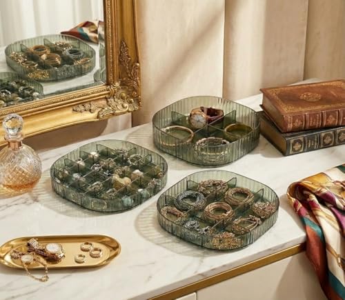 HALAFE 3-Layer Acrylic Jewelry Organizer with Handle - Clear Storage Box for Women