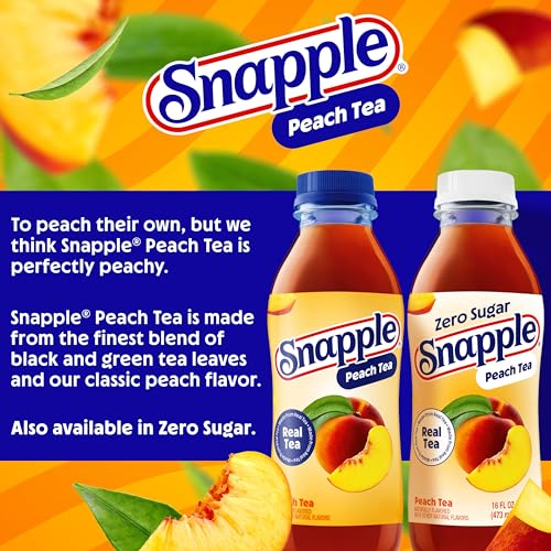 Snapple Zero Sugar Peach Tea - 16 fl oz Recycled Bottle