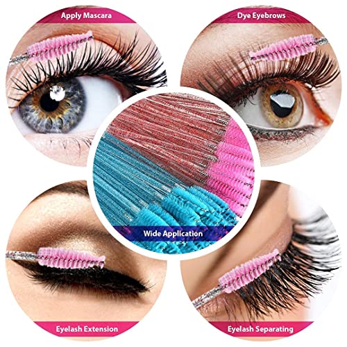 Disposable Mascara Wands 100 Pcs Crystal Handle Lash Spoolies Brushes