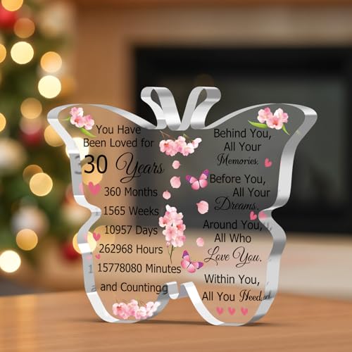 30th Birthday Acrylic Desk Sign for Women - Unique Gift Idea