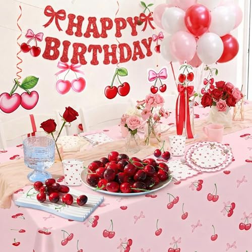 Skylety 50 Pieces Dark Red Fake Cherries for Decoration