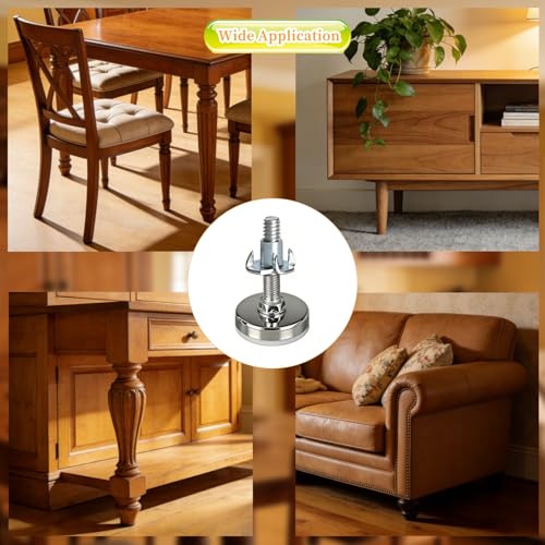 Norjiagu M10 Adjustable Furniture Levelers - 4 Pack Heavy Duty Leveling Feet