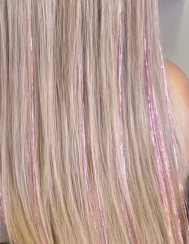 Light Pink Hair Tinsel Kit with Beads and Tools - 300 Strands