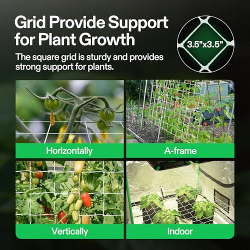 VIVOSUN 5x15 ft Heavy-Duty Plant Trellis Netting for Climbing Plants
