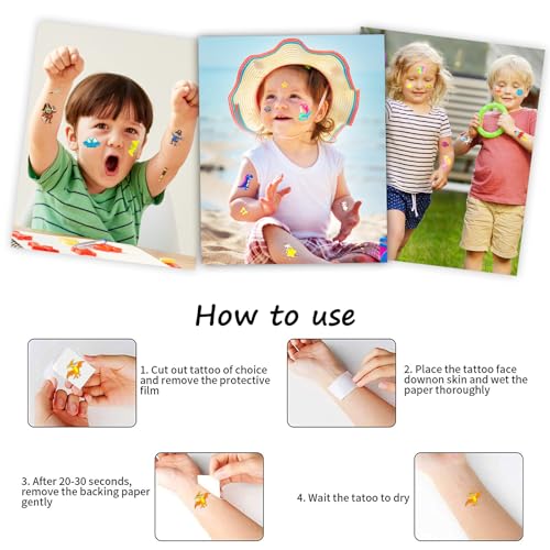 Habett Kids Temporary Tattoos - 300+ Mixed Styles Party Favors
