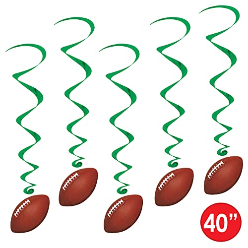Beistle Football Hanging Whirls Decorations - 10 Pack
