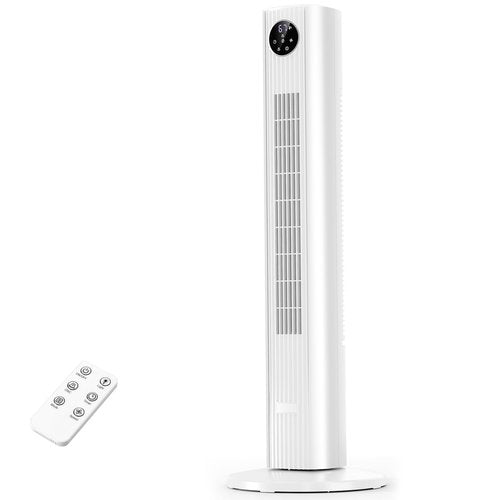 Antarctic Star Tower Fan Portable Floor Fans 85°Oscillating Fan Quiet Cooling 12H Timer Remote Control Standing Bladeless Electric 3 Wind Speeds 4 Modes Bedroom Office,36 inch, White