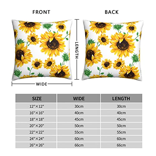 12x12 Inch Yellow Sunflower Throw Pillow Cover - Wizfuyq Home Decor