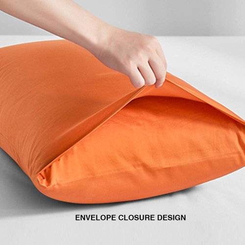 FLXXIE Pillow Cases - Soft Microfiber Pillow Covers with Envelope Closure | 2-Piece Set, 20x30, Orange