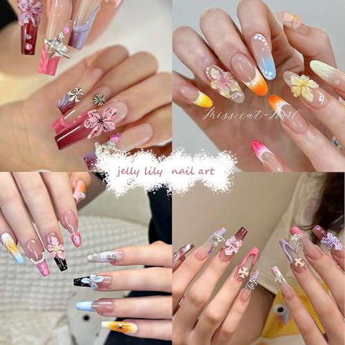 3D Flower & Butterfly Nail Charms Set - 100+ Pcs Summer Gel Nail Gems