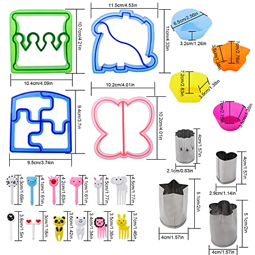 32-Piece Bento Lunch Box Accessories Set - Sandwich Cutters & Food Picks