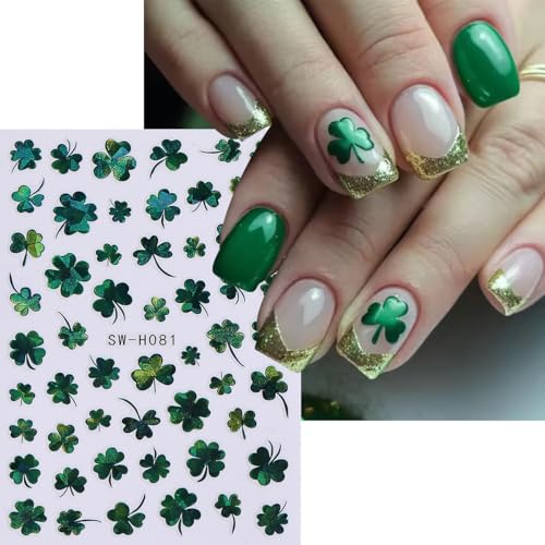 St. Patrick's Day 3D Self-Adhesive Nail Art Stickers Decals 6Pcs
