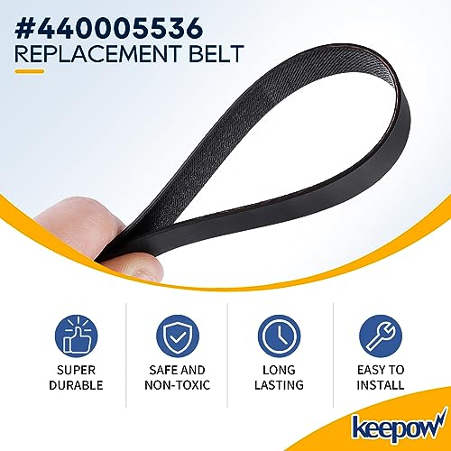 KEEPOW Vacuum Belt 440005536 for Hoover Dual Power Max Carpet Cleaners (2 Pack)