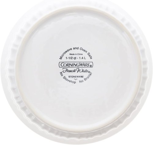 CorningWare Round Casserole Dish - 1.5qt French White with Fluted Glass Lid | Versatile Cookware