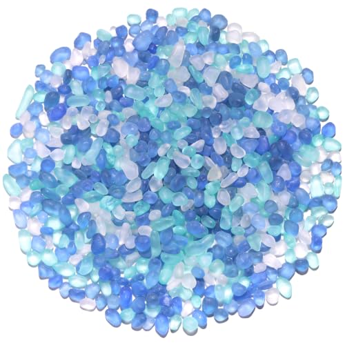 Frosted Sea Glass Stones - 0.9LB Decorative Pebbles for Crafts & Decor
