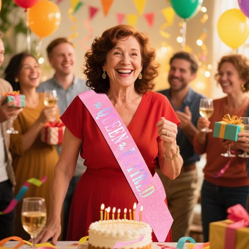 SuPoo Elegant Retirement Sash for Women - The Queen Has Retired Party