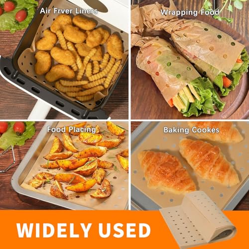 MEIYA Disposable Air Fryer Liners - 60 Pcs Non-Stick Parchment Sheets