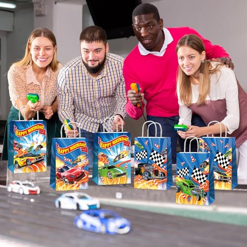 Party Greeting 12PCS Race Car Party Favor Bags - Hot Car Birthday Goodie Bags