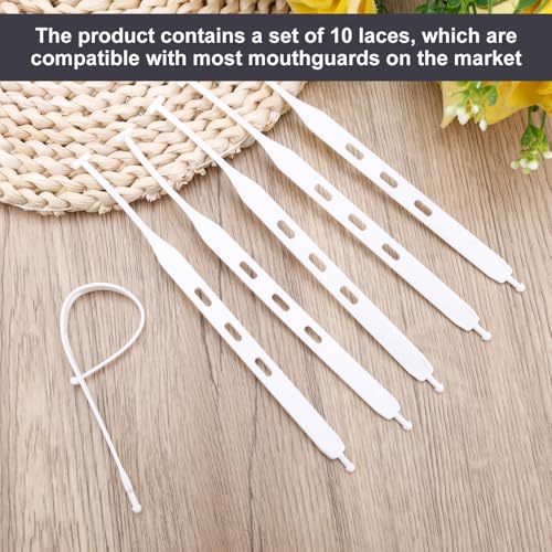 5pcs Rugby Mouth Guard Strap, Football Mouth Piece Tether Only Universal Replacement Strap for Teens Sports Football Rugby Hockey Basketball Boxing for Most Mouthguards Accessories (White)