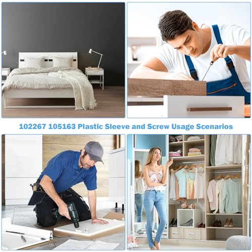 SuperDi Replacement Plastic Sleeves & Screws for IKEA Beds - 8 Pack