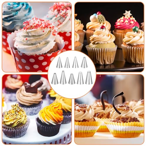 9-Piece Stainless Steel Star Piping Tips Set for Cake Decorating