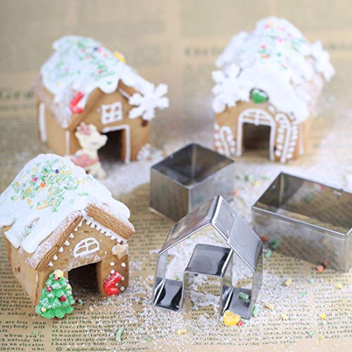Stainless Steel Gingerbread House Cookie Cutter Set - 3 Pcs