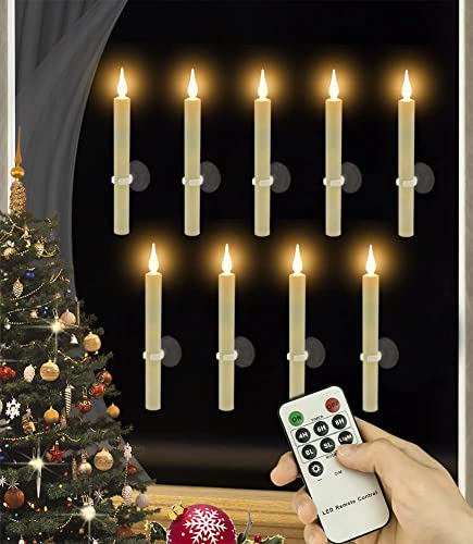 9-Pack Flameless Window Candles with Magnetic & Suction Cup Holders