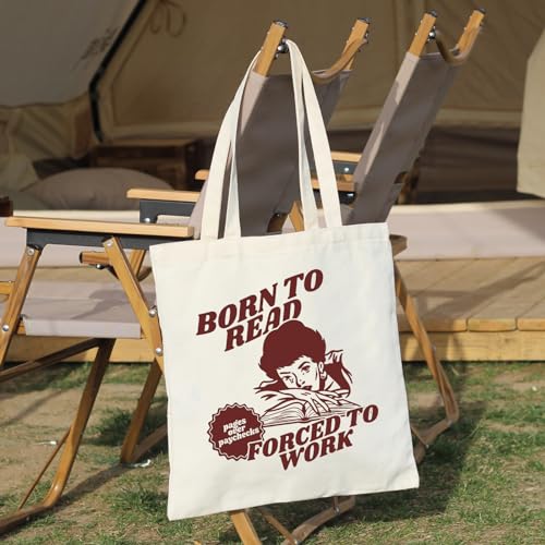 Teeglow Book Canvas Tote Bag for Women - Aesthetic Reusable Grocery & Reader Gift - Tote Bag-a