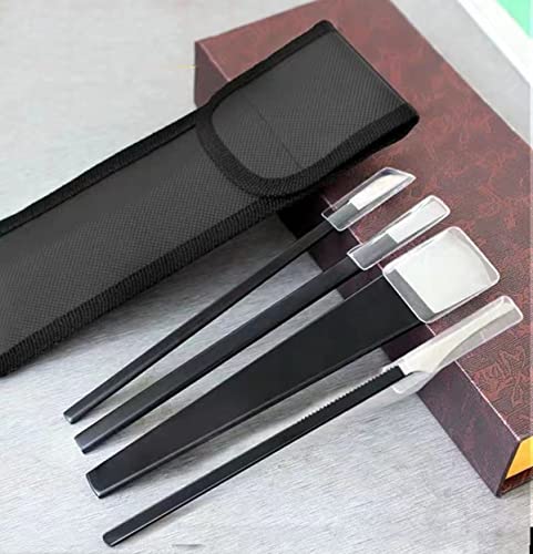 LOPURO Professional Stainless Steel Pedicure Knife and Callus Remover Set - 4 Pcs