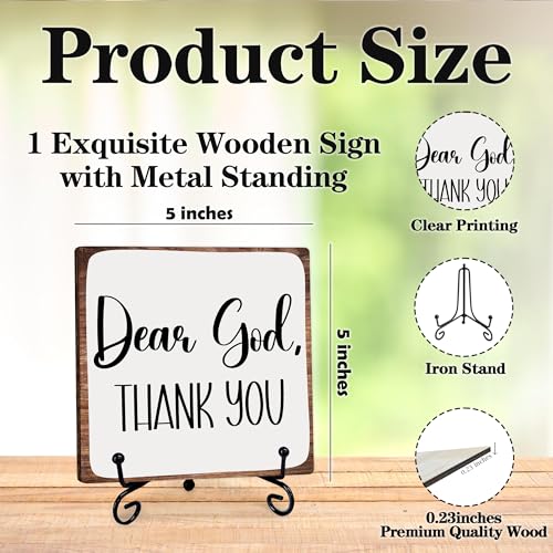 Christian Wooden Sign with Metal Stand - Rustic Faith Decor for Office & Home